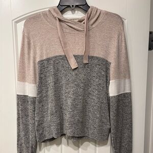 CHANCE OR FATE Pink & Gray Hooded Sweater Size Small